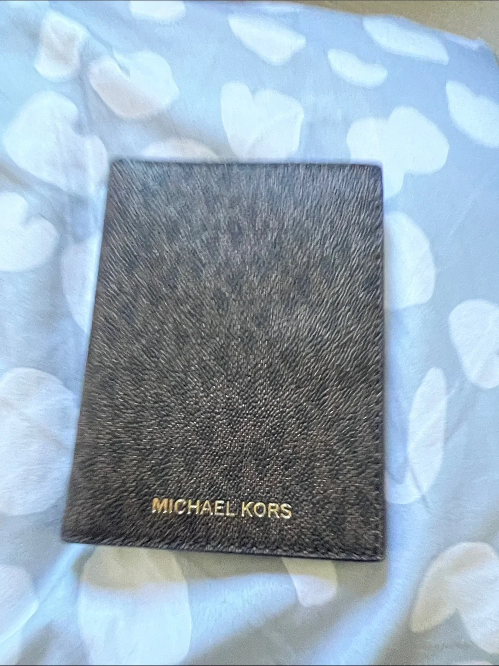 Michael Kors Black and Gold Logo Money Clip Wallet